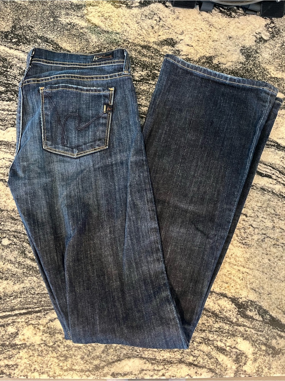 Citizens of Humanity Ingrid #002 27x34 Dark Wash Jeans - low waist, flare leg